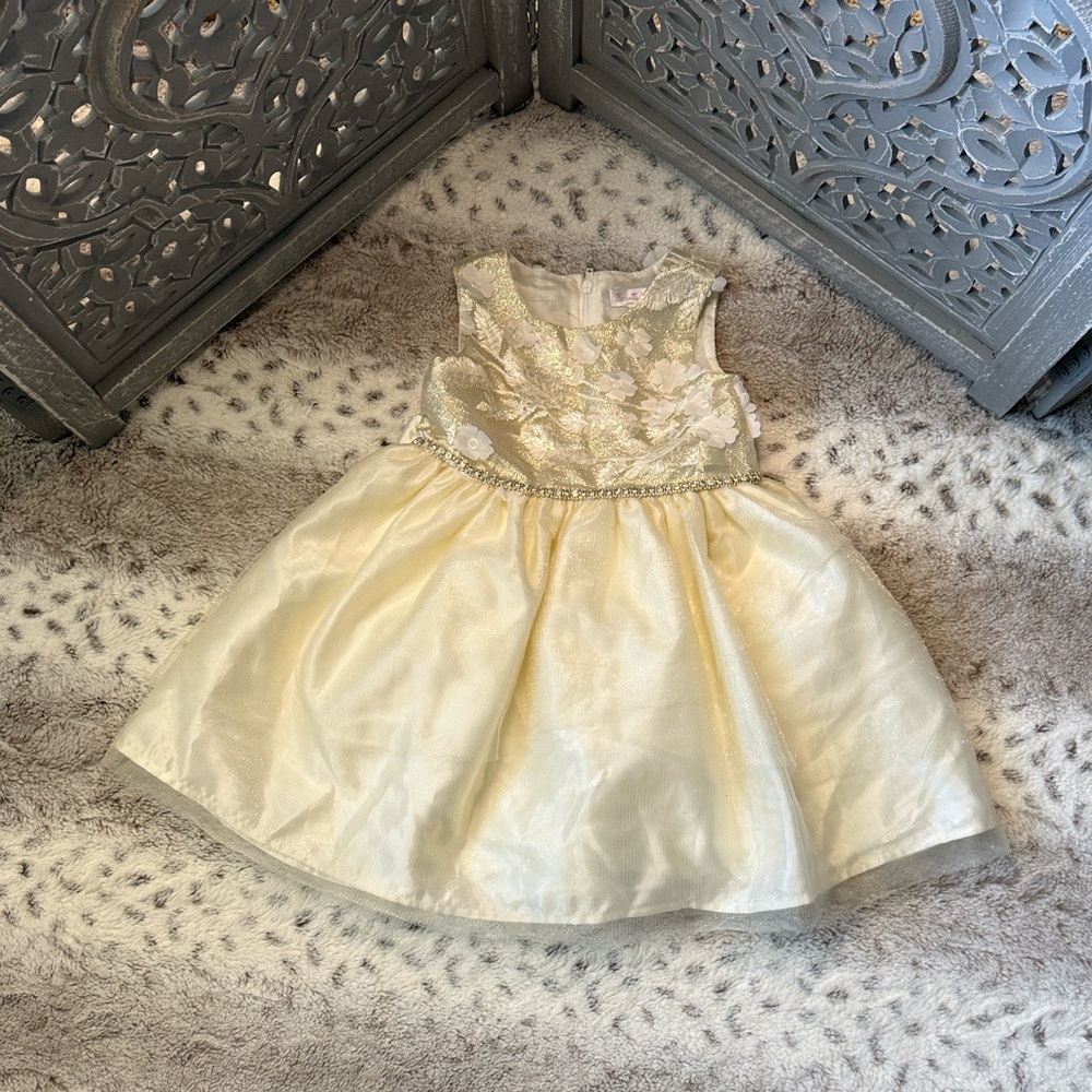 Baby Biscotti gold party dress baby girls 24 months glam regency holiday party